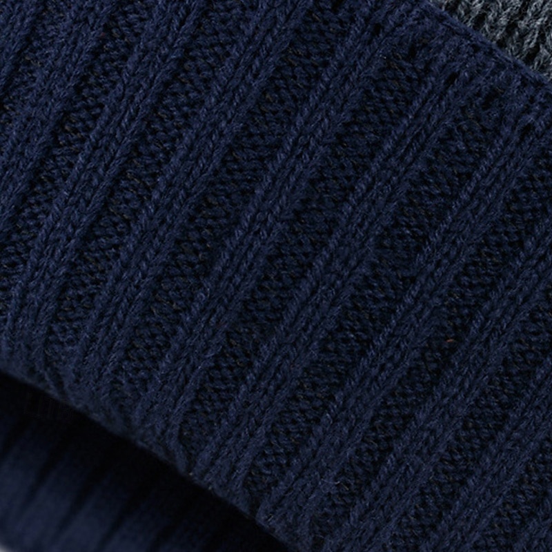 Herre Unisex Beanie lue Vinterhatter Luer Strikk lue Vinterlue Svart Navyblå Akryl Fiber Strikket Koselig Dagligdagstøy Ut på byen Fargeblokk Varm 2026 - $8.49 –P5