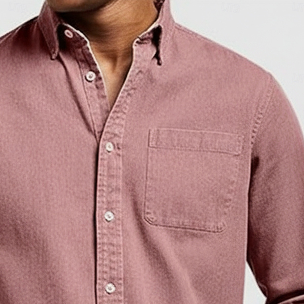 Bărbați Cămașă Cămașă casual Camașă cu nasturi Albastru denim Negru Alb Roz Îmbujorat Roșu-aprins Manșon Lung Simplu Rever Casual Zilnic Buzunar frontal Îmbrăcăminte Bumbac Elegant Modă Casual 2025 - $20.99 –P3
