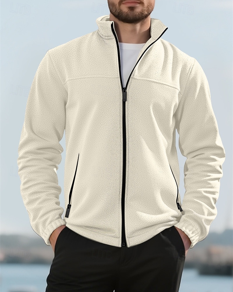 Herre Genser Fleecegenser Genser med full glidelås Aprikos Svart Lilla Oransje lysegrå Opprett krage عادي Ta igjen glidelåsen Lomme Sport & Utendørs Daglig Ferie Polyester Gatemote Grunnleggende 2026 - $36.99 –P6