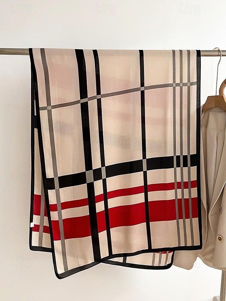 Bufanda a cuadros de poliéster para mujer, acogedora y elegante para el invierno, regalo de Navidad perfecto en varios colores. 2026 - $14.99 –P3