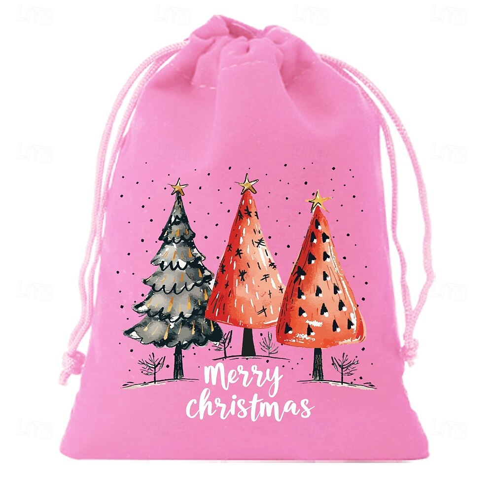 7 dużych świątecznych torebek ze ściągaczem - Święty Mikołaj, Wesołych Świąt, czerwony &Zielone upominki na przyjęcie świąteczne z zamknięciem na sznurek, idealne do przechowywania prezentów na Boże 2026 - $10.99 –P8