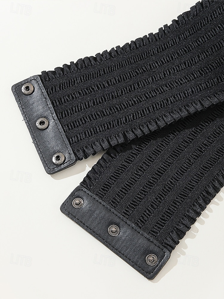 Elastisk julebelte til dame med rysjedesign, justerbar passform, flere farger for julestil 2025 - $11.99 –P8