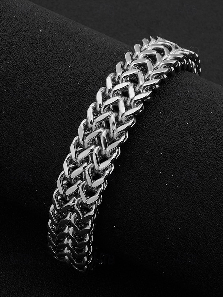 Pánský pletený řetízkový náramek z nerezové oceli s magnetickou sponou – moderní módní šperk pro běžné nošení, do práce i na párty 2026 - $11.99 –P6