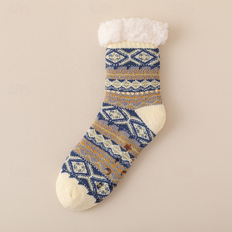 Herresokker med sklisikre tøfler, varme, koselige, lodne vintersokker for menn, myke, tykke og komfortable gavesokker til innendørsbruk 2026 - $17.99 –P3