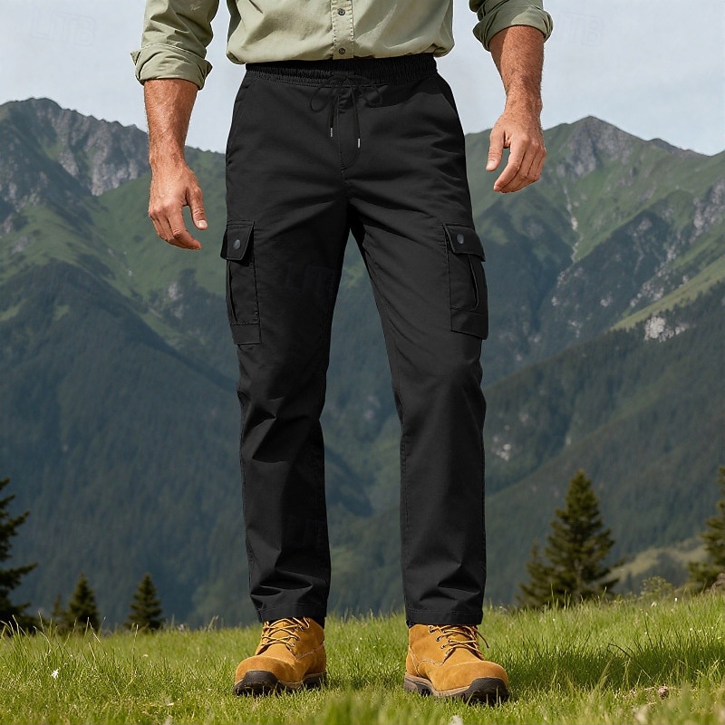 Homme Pantalons Cargo Pantalons Multi-poches Taille élastique avec cordon de serrage Uni Portable Extérieur Quotidien Camping & Randonnée Mode Classique Noir Vert Véronèse de 2026 ? $21.99 –P8