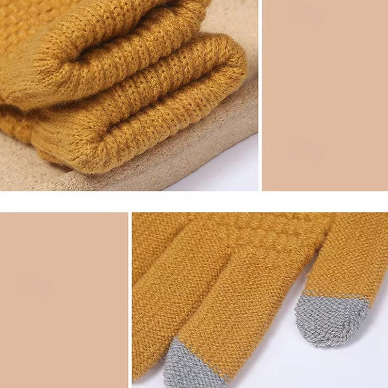 Męskie 1 para Czubki palców Rękawiczki zimowe Dziane rękawiczki Rękawiczki bez palców Moda Nowoczesny Rękawiczki Keep Warm Dzierganie Kolorowy blok Jesień Czarny Biały Żółty Rumiany róż 2026 - $9.49 –P9
