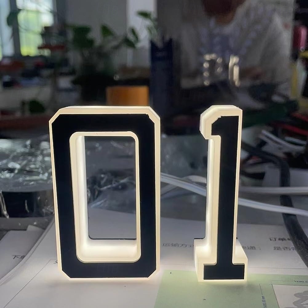 megvilágított házszámok kültérre, vízálló megvilágított címtábla, 12 V-os modern LED-es háttérvilágítású házszám otthonra, garázsba, üzletbe 2026 - $22.99 –P2