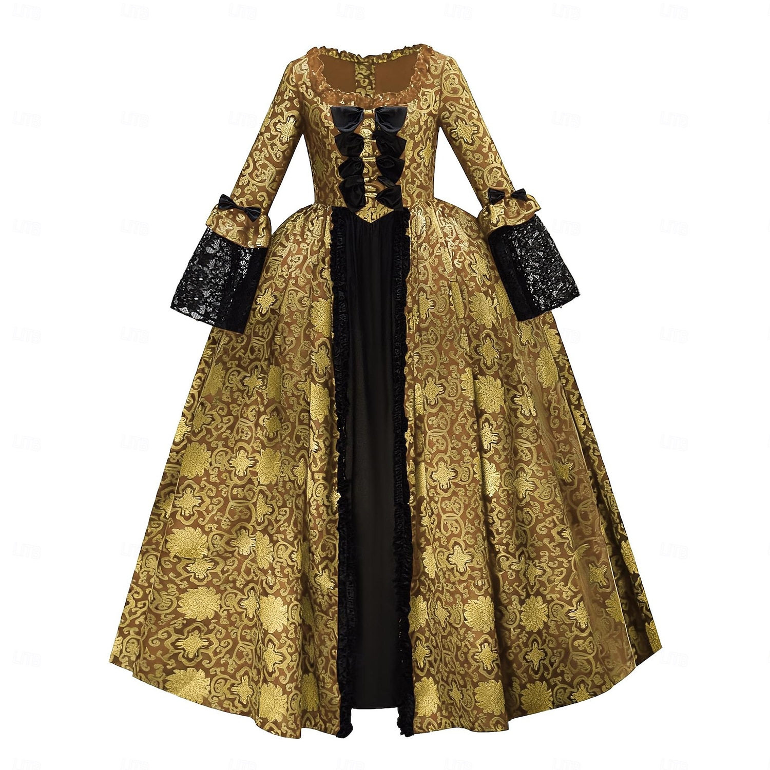 Rokoko Viktorianisch Renaissance Bodenlang Kleid Partykostüm Maskerade Übergröße Normal Puffärmel / Ballon Trompetenärmel Prinzessin Spitze Tüll Vintage Ballkleid Quadrathals Kostüm Damen königlich 2025 - $168.99 –P14