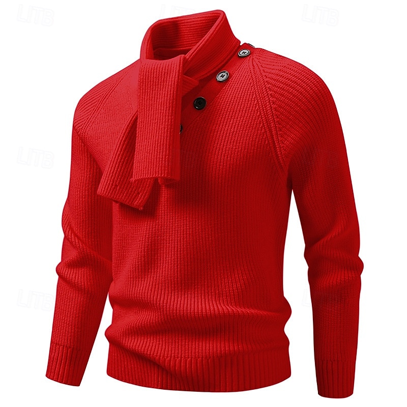 Homens Suéter Pulôver suéter Estriado Tricotar Tops regulares Conversível Tricotado Tecido Xaile Roupa de Malha Moderna Casual Roupa Diária Roupa Outono Inverno Preto Branco M L XL de 2026 por $39.99 –P5