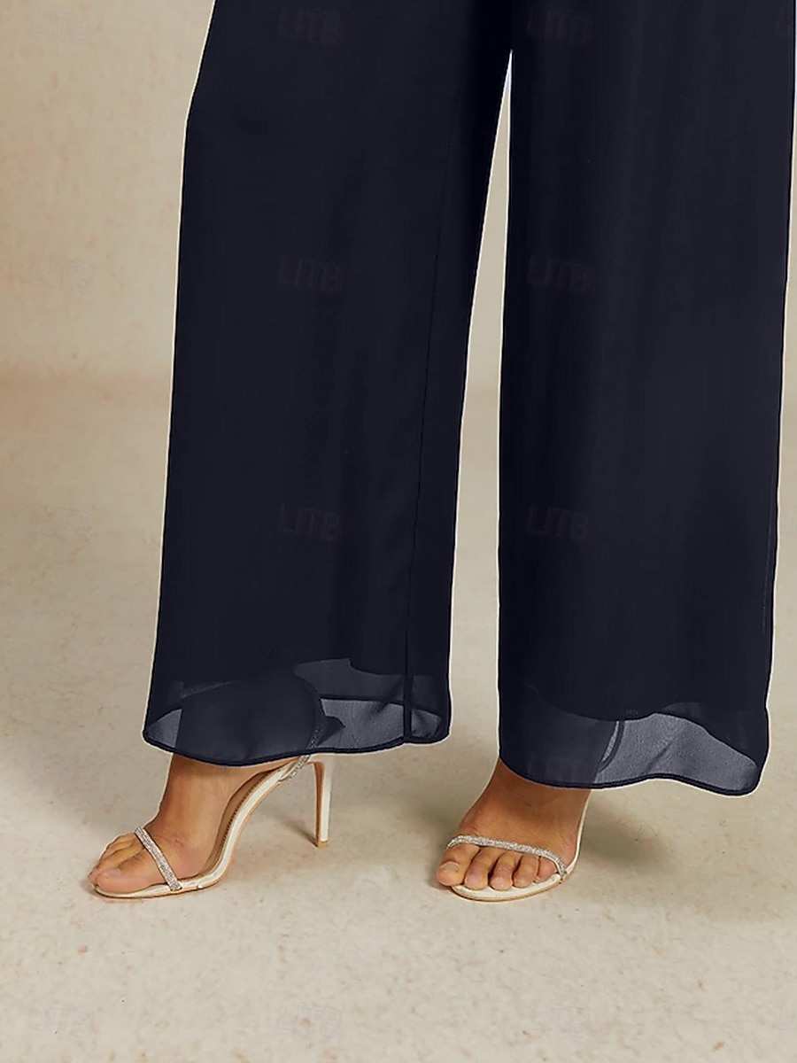 Dame Frekk Elegant Full lengde Middels midje Elastisk Navyblå Sommer Vår Høst 2026 - $59.99 –P3