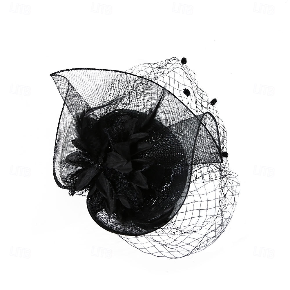 Fascinators Tejido Sombrero de fieltro Boda Fiesta de Té Carrera de caballos cóctel Elegante Vintage Estilo lindo Con Pluma Flor Celada Sombreros 2026 - $17.49 –P8