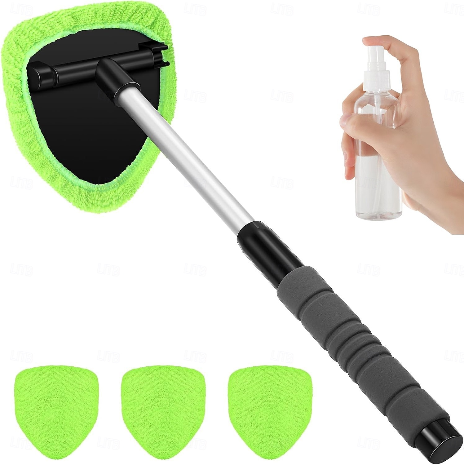 5pcs Windshield Defrosting Tool Set with 4 Cloth Pads - Durable Car Window Cleaner, Long-Lasting Design, Includes Spray Bottle and Microfiber Cloths for Efficient Ice Removal 2025 - $15.99 –P4