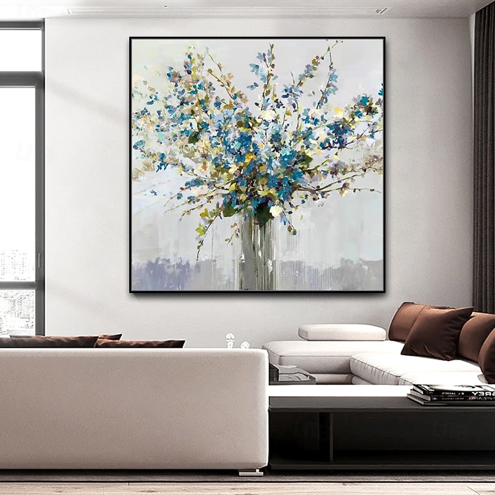 Ručně vyráběné olejomalby z lahví s květinami na plátně, nástěnná dekorace, moderní abstraktní obraz pro domácí dekoraci, rolovaný bezrámový, nenatažený obraz 2026 - $94.99 –P2