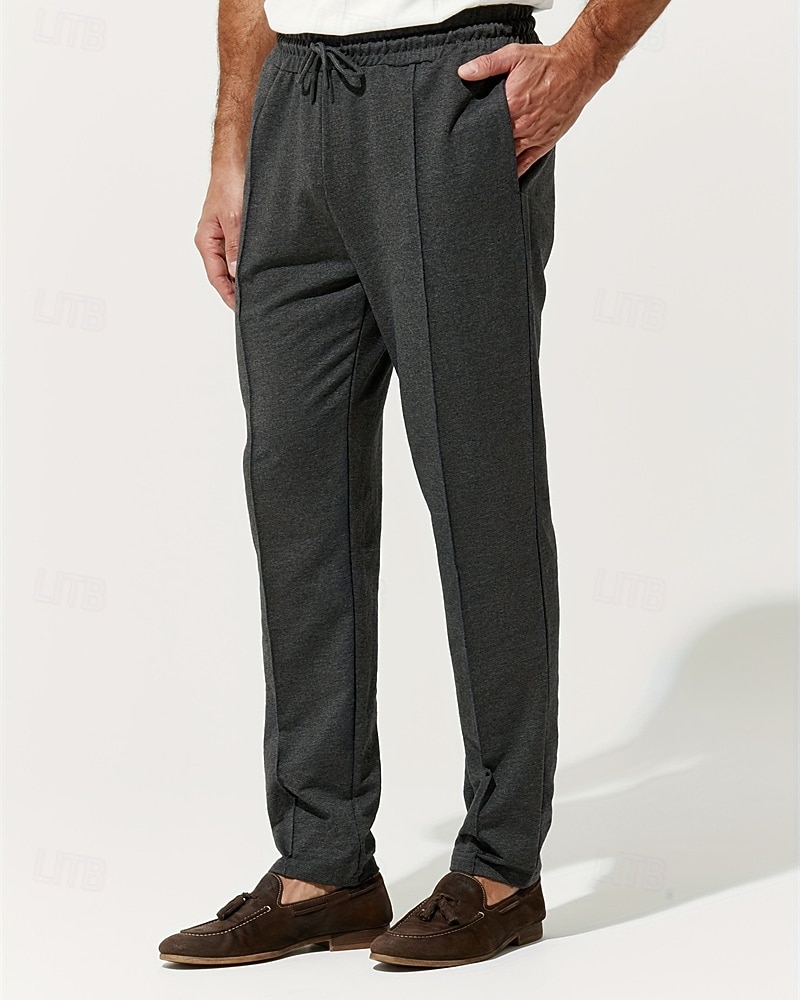 Herre Joggebukser Bukser Plisserte bukser Snorer Lomme Elastisk midje عادي Komfort Sport & Utendørs Daglig Mote Fritid Svart Grå Mikroelastisk 2025 - $32.99 –P1