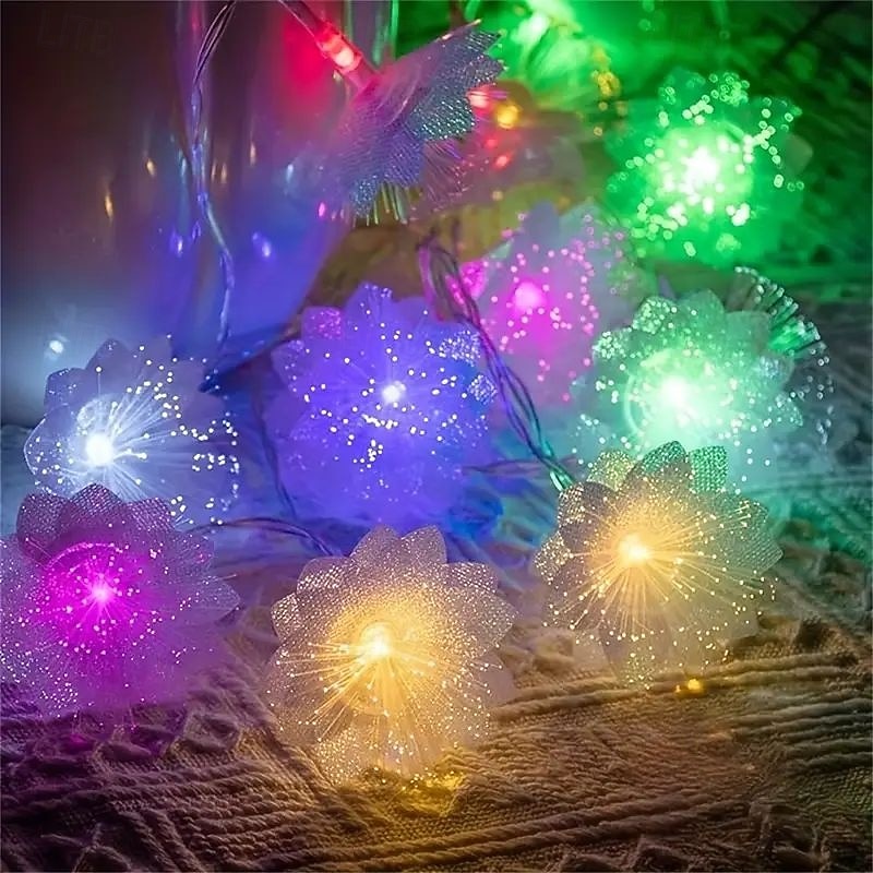 Guirlandes lumineuses à fibres optiques avec lumières étoilées 3m 20LEDs Décoration de mariage Fête Lumières féeriques pour Chambre Balcon Jardin Décoration d'Arbre de 2026 ? $16.49 –P5