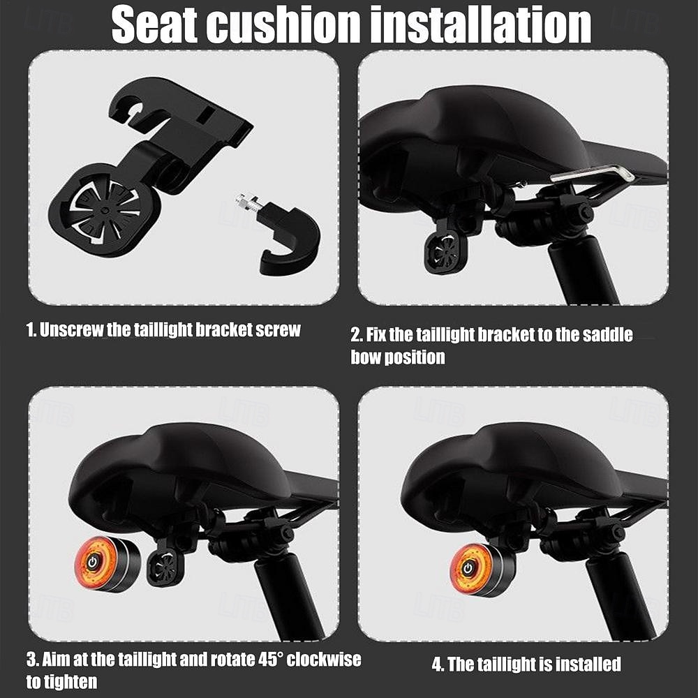 USB-uppladdningsbart cykelbakljus automatisk sensor bakljus cykelutrustning cykeltillbehör vattentät bromsvarning racercykeltillbehör 2026 - $28.99 –P12