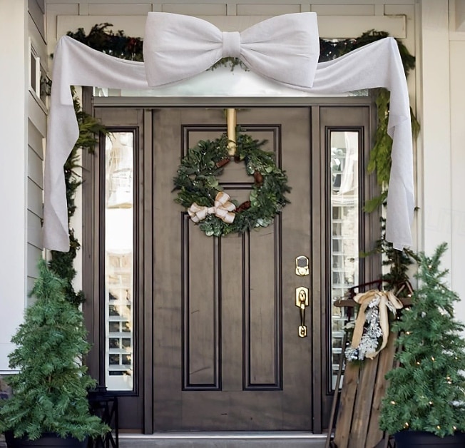 Lazos grandes de 1,8 m para árbol de Navidad, lazo grande de terciopelo rojo y blanco para adorno de árbol, repisa de ventana, repisa de pared, decoración de interiores, hogar, habitación, fiesta, San Valentín, Navidad. 2026 - $39.99 –P9