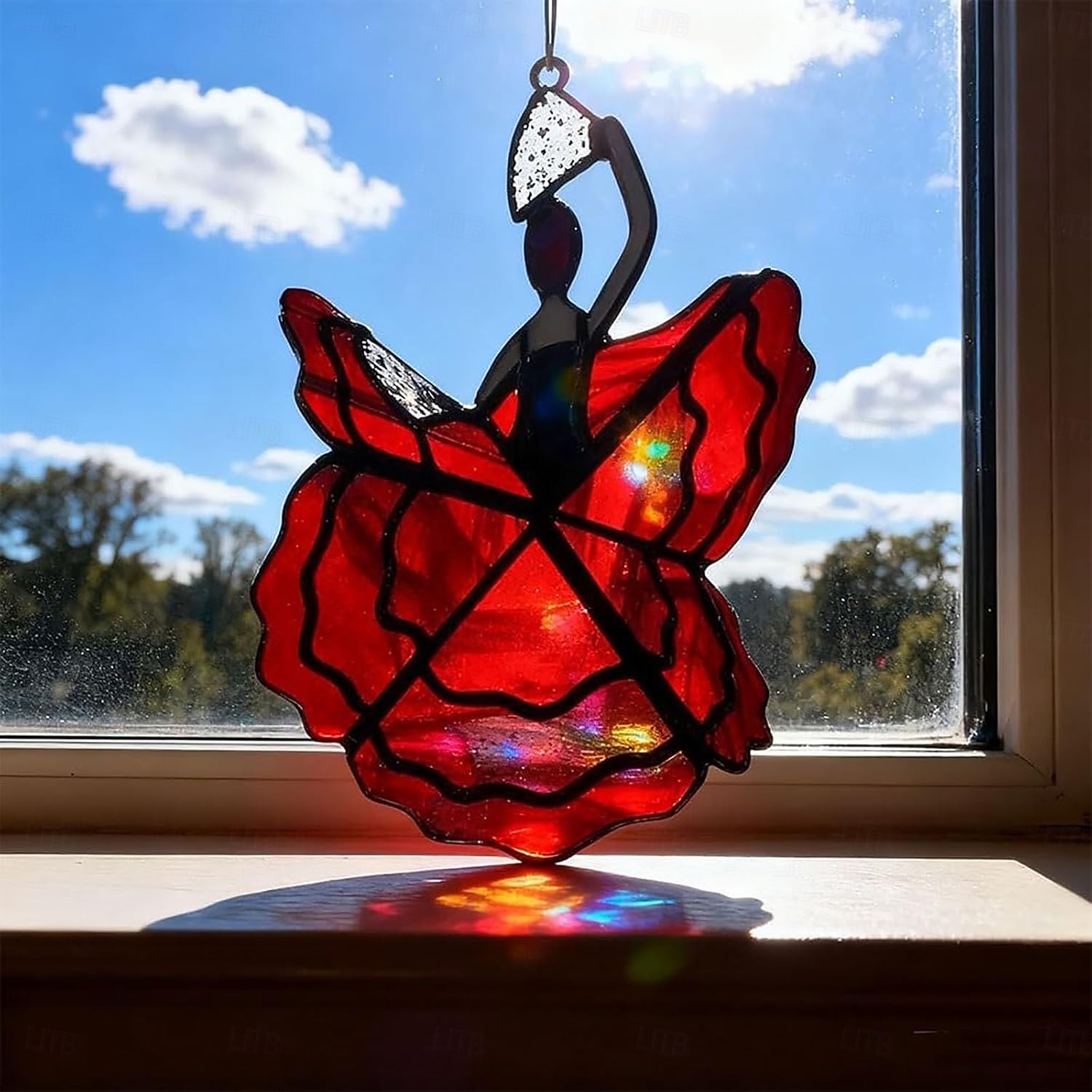 Dancing King Pattern, Handmade Stained Spinner Kinetic Acrylic Hanging Decor, DIY Sunlight Catcher Memphis Melody Spinner for Garden Yard, Porch, Window Decoration 2025 - $15.99 –P8