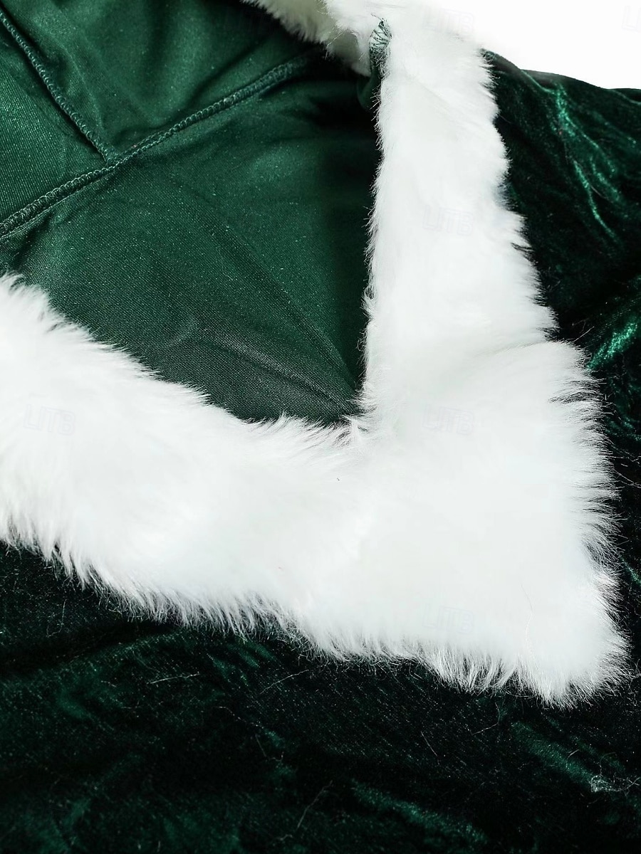 Julekvinne Mini Kjole A-Linje Kjole Casual Daglig Regulær Passform Enfarget 3/4 Lengde Ermel V Utringning Rød Grønn Høst Vinter 2025 - $27.99 –P8