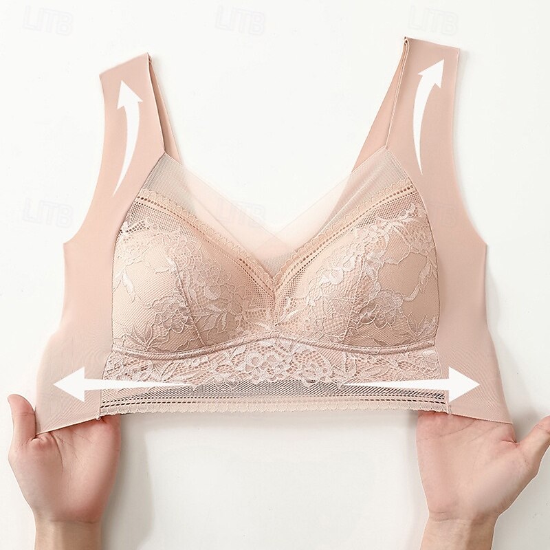 Damskie Biustonosz do jogi Stanik sportowy Bielizna Niskie wsparcie Oddychający Bezprzewodowy Wyściełany Jednolity/zwykły kolor Sport Odzież sportowa Czarny Rumiany róż Siłownia Trening Bieganie 2026 - $12.99 –P13