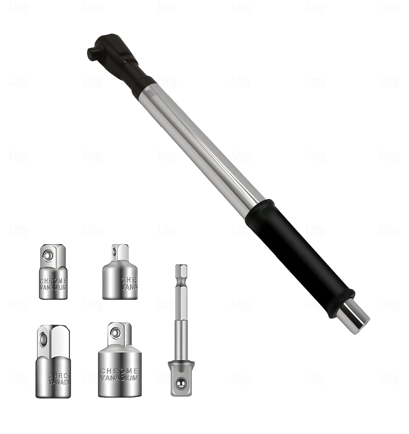 6 az 1-ben eltolt hosszabbítókulcs, elektromos racsnis kulcs levehető adapterrel, kompatibilis 1/2", 1/4" és 3/8" dugókulcsokkal, akkus ütvecsavarozó hosszabbító rúd autószerelő szerszámokhoz 2026 - $84.99 –P3