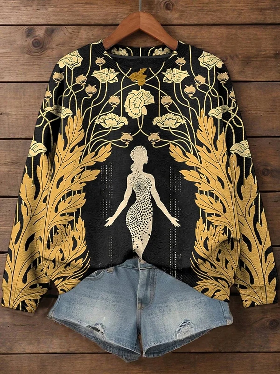 Per donna Felpa Pullover Floreale Grafico Casual Manica Lunga Girocollo Top Regolari Casuale Streetwear Abbigliamento Quotidiano Giallo Verde scuro Verde Primavera Autunno Inverno del 2026 a $28.99 –P2