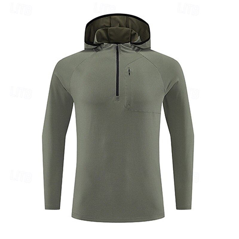 Herr Solid färg T-shirt för jogging Gymtröja Sport topp Höst vinter Huva Långärmad Fritids- Mjuk Andningsfunktion Gym Camping Löpning Träna Yoga Svart Vit Röd Sportkläder Sportkläder 2026 - $32.99 –P9