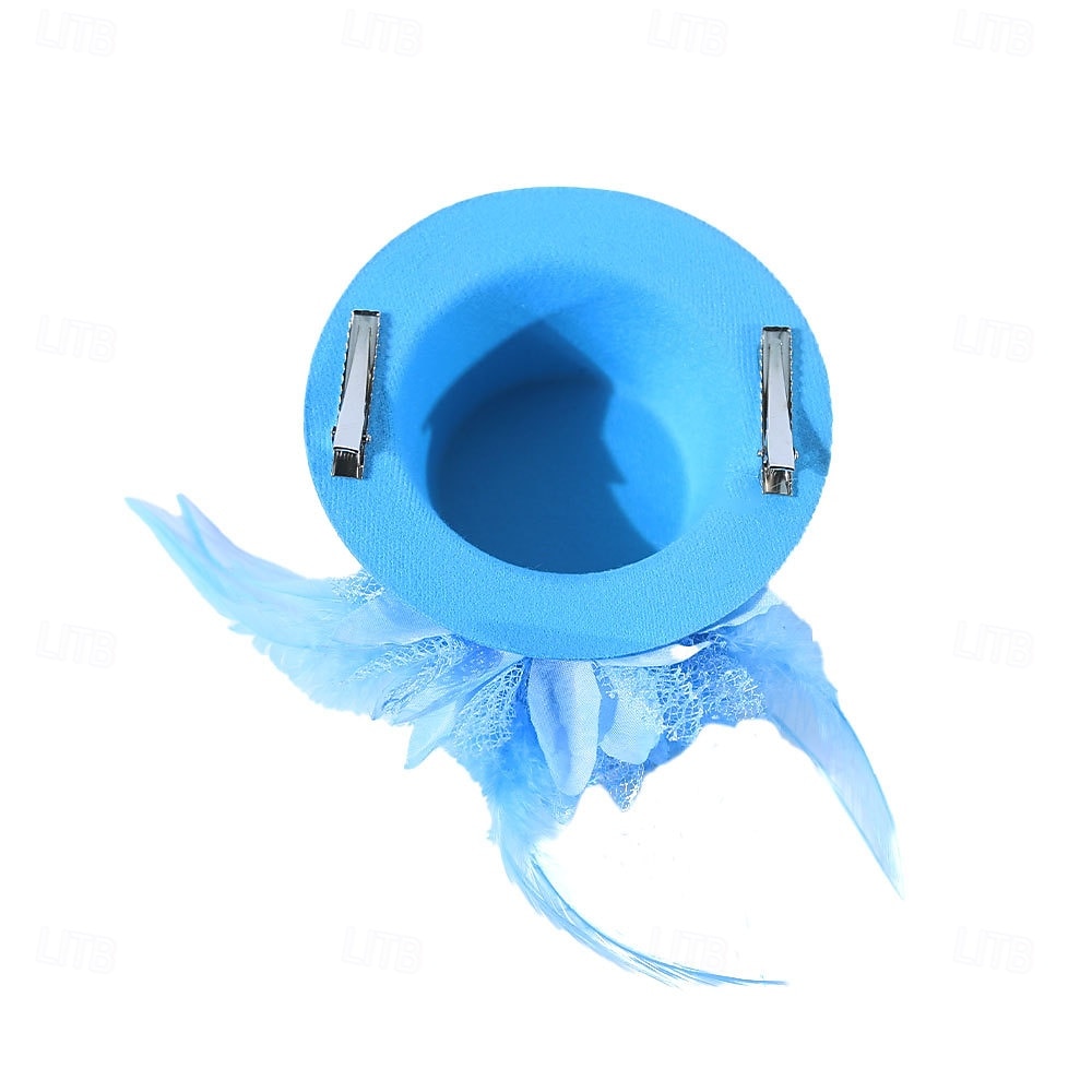 fascinators Fjädrar Fedorahatt Bröllop Tebjudning Hästrace cocktail Elegant Vintage söt stil Med Fjäder Hårbonad Huvudbonader 2026 - $16.49 –P4