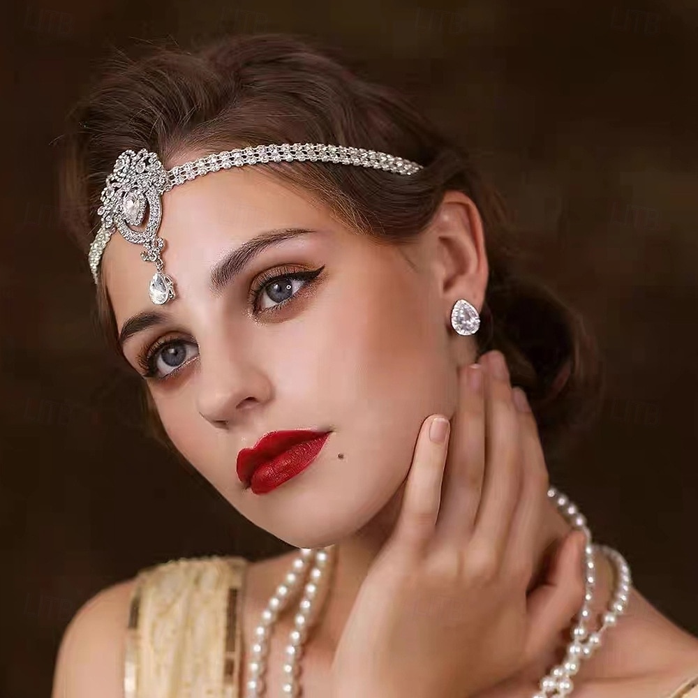 Cerchietto flapper da donna anni '20 con strass - accessorio per capelli vintage in stile Gatsby con perline di cristallo per feste retrò, matrimoni o eventi in costume del 2026 a $11.99 –P3