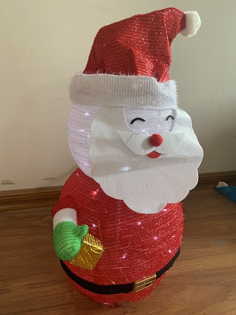 Christmas LED luminous folding snowman Santa Claus penguin warm light AAA waterproof battery box indoor and outdoor courtyard lawn party festive atmosphere decoration light 70 * 36CM 2025 - CAD $29.99 –P1