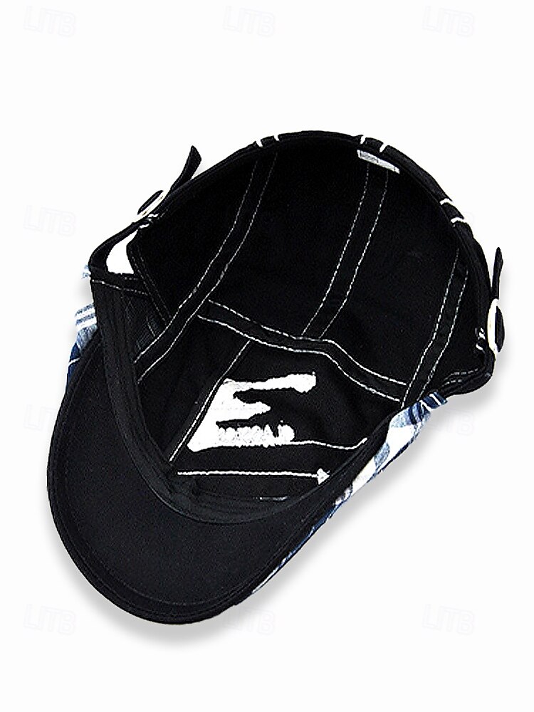 Casquette plate à carreaux en coton pour homme, chapeau gavroche vintage en lierre avec coupe ajustable, cadeau de Noël élégant pour les tenues décontractées et les voyages en plein air de 2025 ? $18.99 –P10