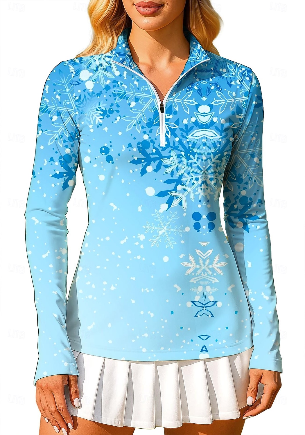 نسائي التدرج سويت شيرت بولو كنزات Shirt قميص رياضي كم طويل طباعة ربع الرمز البريدي Pullover UPF50+ مقاوم للأشعة فوق البنفسجية حماية UV مطاط متنفس الكرة الطائرة تينس الغولف مرتفعة طوق بسحاب 2026 - $25.99 –P1