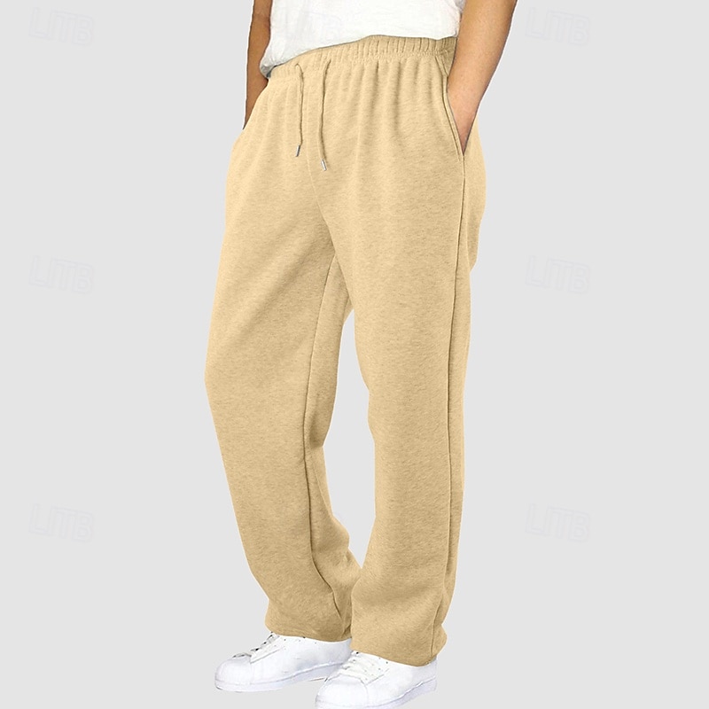 Homme Joggings Jogging à Jambes Larges Pantalons Pantalon de survêtement ouvert en bas Cordon de serrage Taille Élastique Jambe Droite Uni Respirant Longueur complète Sport en Plein Air Occasionnel de 2025 ? $17.99 –P10