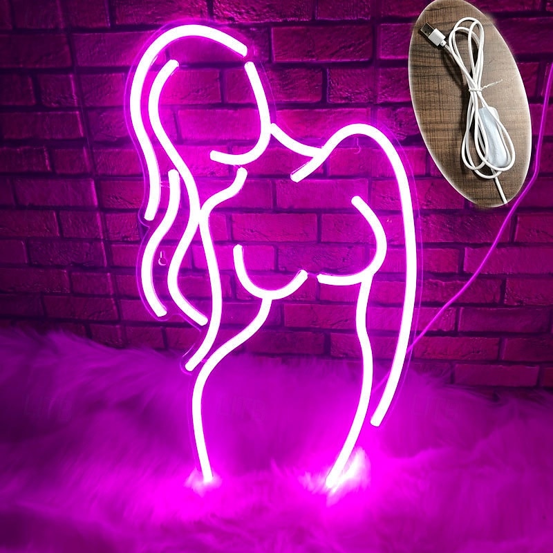 Bar piękno LED neon dekoracja ścienna seksowna dziewczyna nastrojowe światło zasilanie USB ściemnialna ozdoba na biurko dekoracja świetlna rekwizyty 2026 - $43.99 –P2