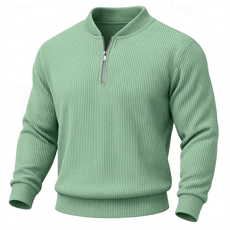 Miesten College Vakosametti Pullover-huppari Aja sivuun Quarter vetoketjullinen collegepaita Aprikoosi Valkoinen Rubiini Laivaston sininen Tumman vihreä Pystykaulus Tavallinen Textured Urheilu ja 2025 - $32.99 –P7