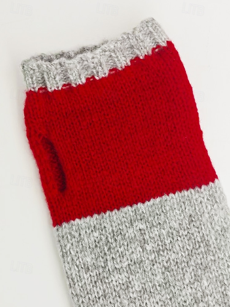 Guantes de punto navideños para mujer con diseño de corazón bordado, varios colores, accesorios de invierno acogedores para la temporada navideña. 2026 - $11.99 –P7