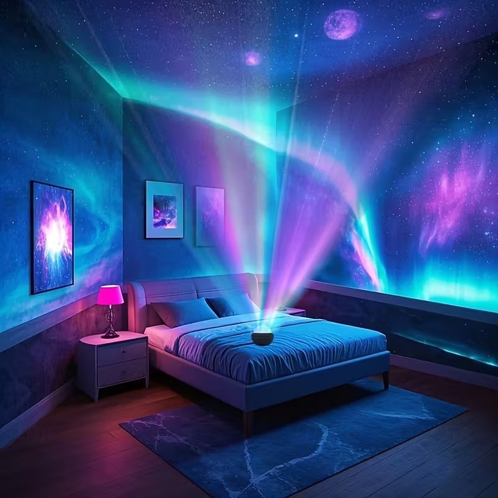 Проектор с изображением северного сияния галактики с 14 световыми эффектами. Светодиодный звездный проектор «2 в 1» с пультом дистанционного управления и подсветкой туманностей. Подходит для 2025 - $16.99 –P8