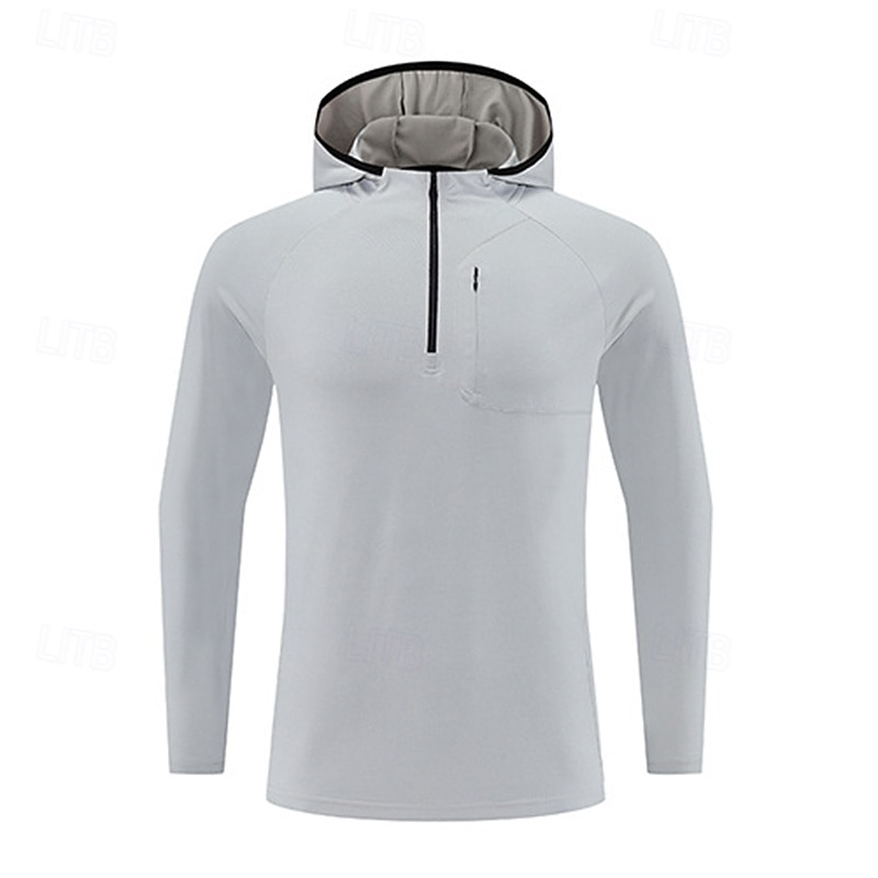 Herr Solid färg T-shirt för jogging Gymtröja Sport topp Höst vinter Huva Långärmad Fritids- Mjuk Andningsfunktion Gym Camping Löpning Träna Yoga Svart Vit Röd Sportkläder Sportkläder 2026 - $32.99 –P12