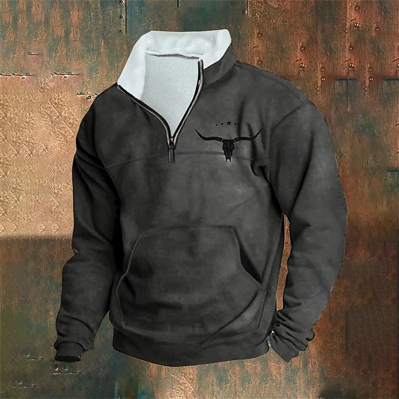 Per uomo Maglia Felpa con zip corta Nero Bianco Verde militare Rosso Blu Mezza zip Mucca Mezza cerniera Sport & Outdoor Quotidiano Ferie Poliestere Streetwear Essenziale Casual Autunno Inverno del 2026 a $31.99 –P8