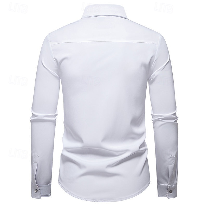 Herren Hemd Freizeithemd Knopfhemd Schwarz Weiß Blau Grün Langarm Paisley-Muster Einfach Revers Urlaub Lässig Farbblock Bekleidung Mode Lässig 2025 - $27.99 –P4