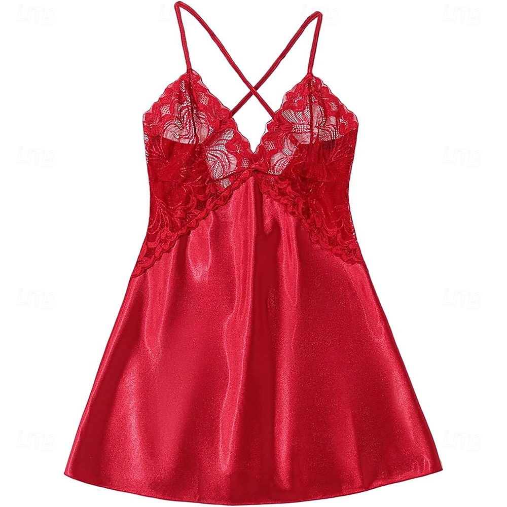 Camisola Babydoll Lingerie Vestido de Malha e Renda Roupa Noturna Fancy para Adultos Novo Ano Festa de Casa Presente de Dia dos Namorados para Ela de 2026 por $20.99 –P3