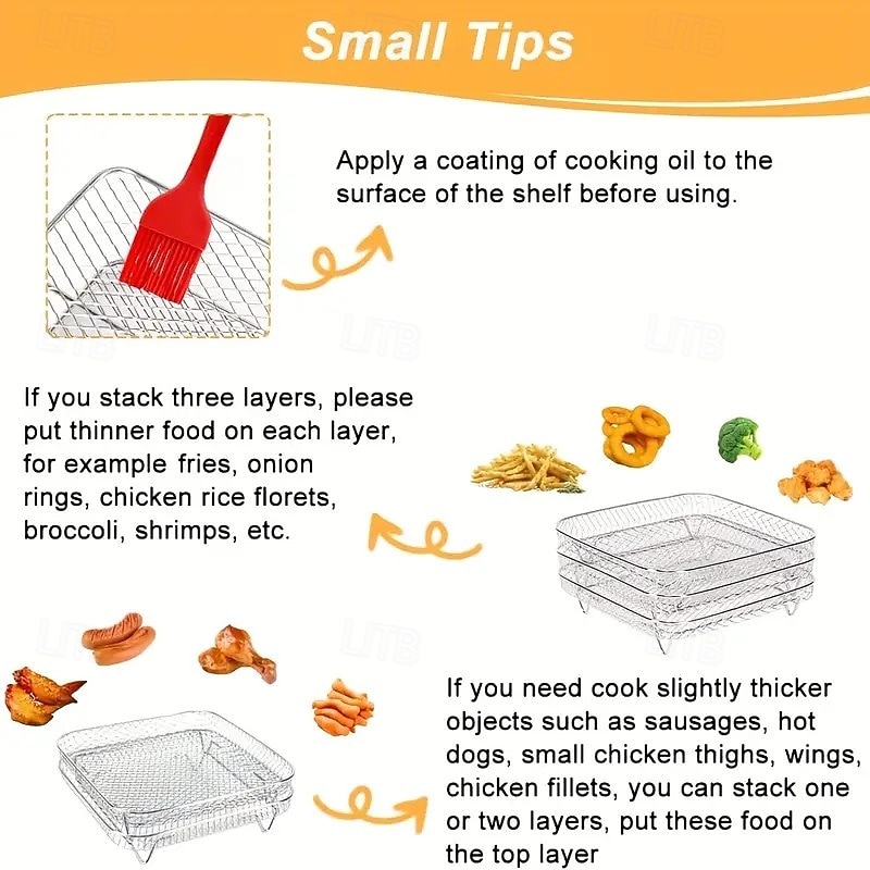 Conjunto de acessórios para fritadeira de ar de aço inoxidável de 3 níveis - bandejas empilháveis para forno e fritadeira de ar, laváveis na máquina de lavar louça, ideais para cozinhar de forma de 2026 por $26.99 –P9