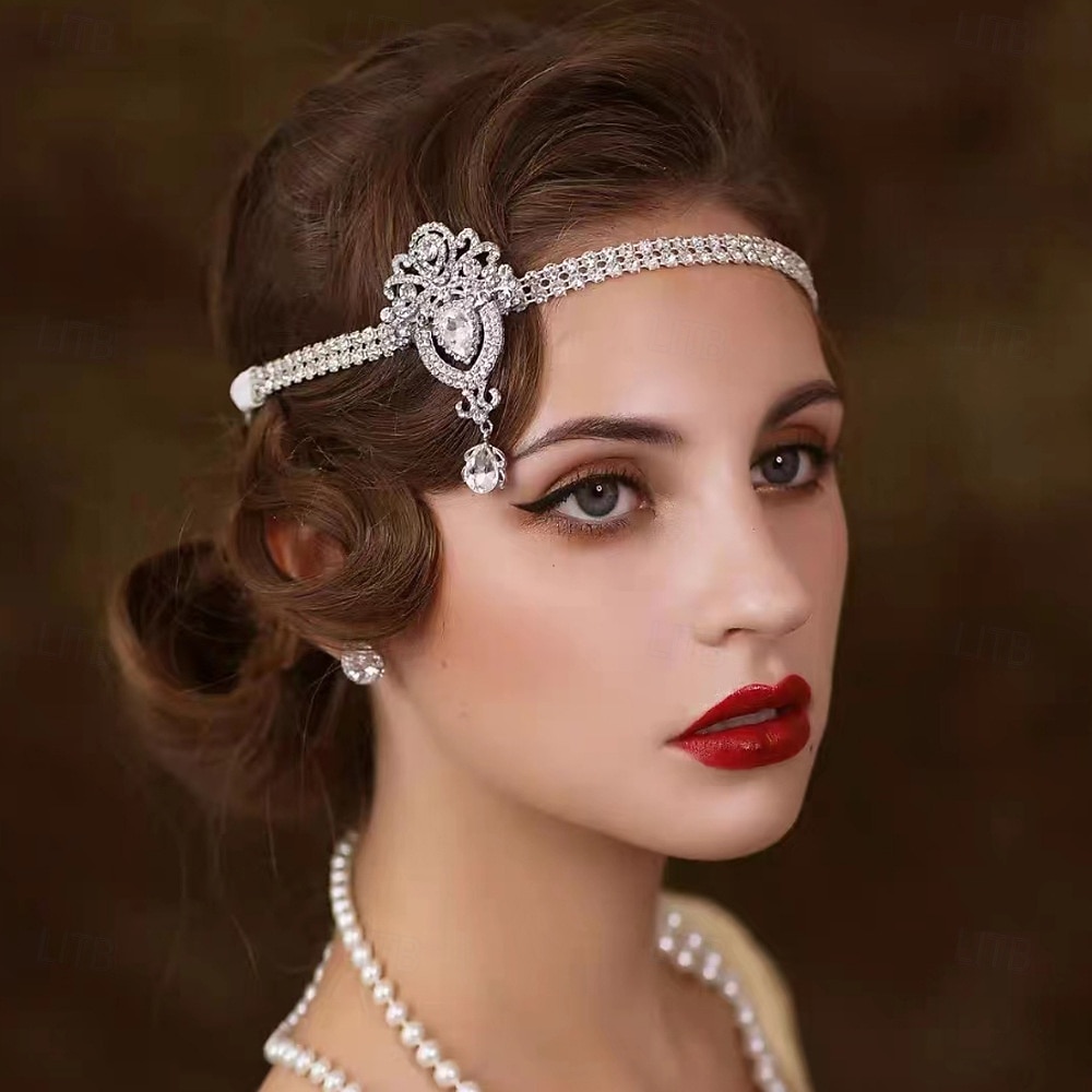 Cerchietto flapper da donna anni '20 con strass - accessorio per capelli vintage in stile Gatsby con perline di cristallo per feste retrò, matrimoni o eventi in costume del 2026 a $11.99 –P5