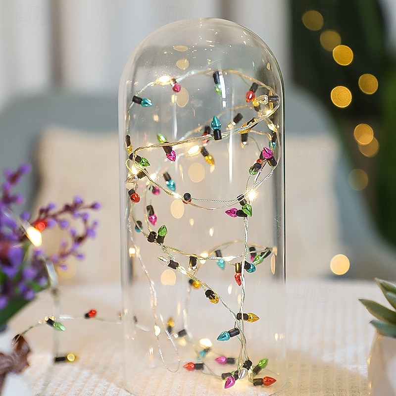 LED Tündér Karácsonyi Fények 5M 2M Koszorú Dísz PVC AA Elemes Mini Izzók Nem Cserélhető Többszínű Fényerő Ünnepi Otthoni Dekorációhoz Illeszkedik 2026 - $14.49 –P1