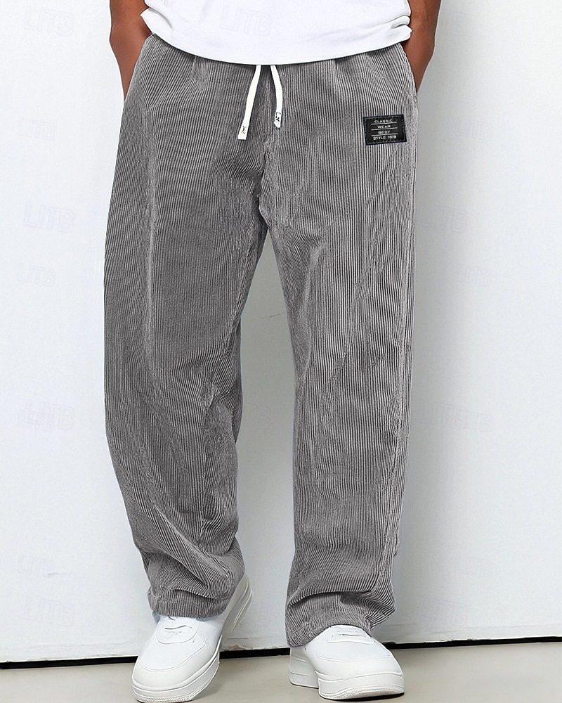 Férfi Melegítőnadrágok Nadrág Kordbársony Nadrág Zsinór Zseb Rugalmas derék Sima Mokaszinok Szabadtéri sport Napi Divat Alkalmi Medence Sötétbarna Mikroelasztikus 2026 - $26.99 –P3