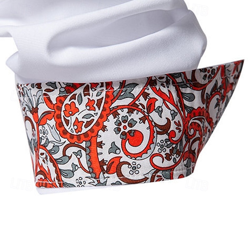 Herren Hemd Freizeithemd Knopfhemd Schwarz Weiß Blau Grün Langarm Paisley-Muster Einfach Revers Urlaub Lässig Farbblock Bekleidung Mode Lässig 2025 - $27.99 –P5