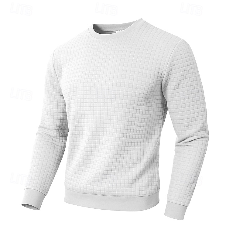 Per uomo Maglia Felpa a nido d'ape Felpa con cappuccio Maglione Nero Bianco Verde militare Cachi Grigio Girocollo Semplice Testurizzato Sport & Outdoor Casuale Quotidiano Streetwear Cool del 2026 a $18.49 –P1