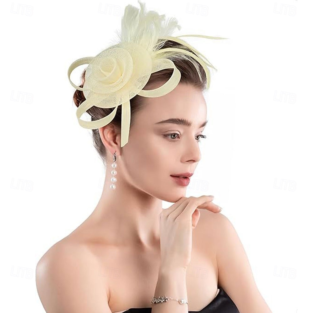 Fascinators Feathers Fedora Hat Wedding Tea Party Horse Race Cocktail Elegant Vintage With Feather Headpiece Headwear 2026 - $16.49 –P7