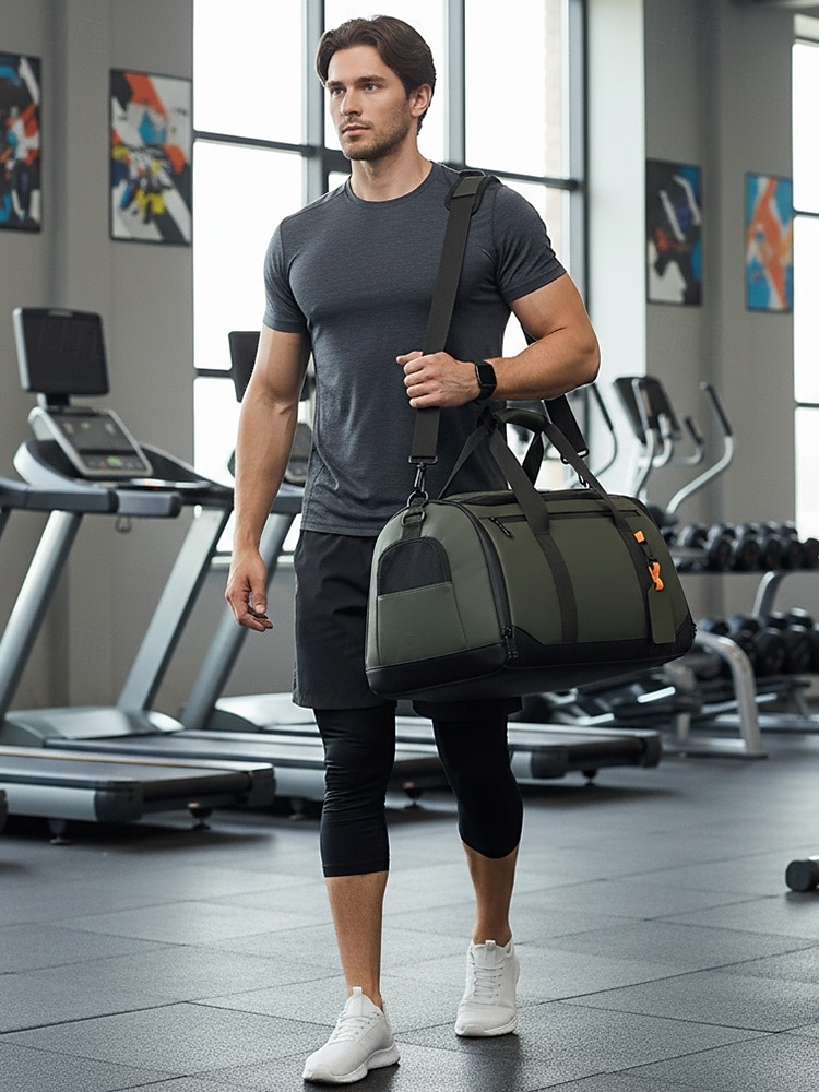 borsone da uomo impermeabile e antigraffio – borsa da viaggio e palestra di grande capacità con scomparto per scarpe, borsa sportiva resistente per il weekend, per fitness, attività all'aperto e viaggi di lavoro del 2026 a $34.99 –P4