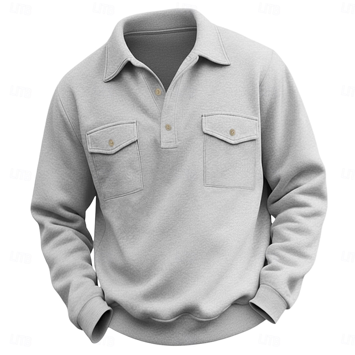 Per uomo Maglia Nero Verde militare Blu marino Grigio chiaro Grigio scuro Bavero Semplice Tasca Sport & Outdoor Quotidiano Ferie Streetwear Essenziale Casual Primavera & Autunno Tutte le stagioni del 2026 a $15.99 –P2